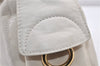 Authentic Salvatore Ferragamo Gancini Leather Shoulder Bag Purse Ivory 8607F