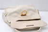 Authentic Salvatore Ferragamo Gancini Leather Shoulder Bag Purse Ivory 8607F