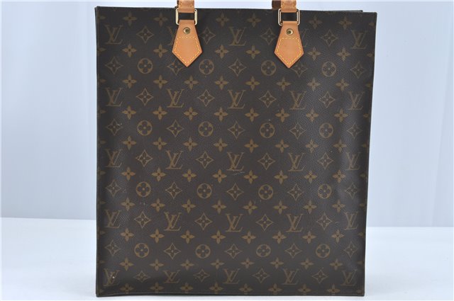 Authentic Louis Vuitton Monogram Sac Plat Hand Bag M51140 LV Junk 8608C