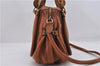 Authentic Chloe Paraty 2Way Shoulder Hand Bag Leather Brown 8609D