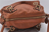 Authentic Chloe Paraty 2Way Shoulder Hand Bag Leather Brown 8609D