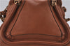 Authentic Chloe Paraty 2Way Shoulder Hand Bag Leather Brown 8609D