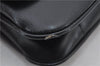 Authentic CELINE Vintage Chain Hand Bag Purse Leather Black 8609E