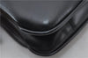 Authentic CELINE Vintage Chain Hand Bag Purse Leather Black 8609E