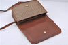 Auth GUCCI Micro GG Web Sherry Line Shoulder Cross Bag PVC Leather Brown 8610C