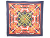 Authentic HERMES Carre 90 Scarf "Eperon d'or" Silk Navy 8612D