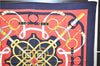 Authentic HERMES Carre 90 Scarf "Eperon d'or" Silk Navy 8612D