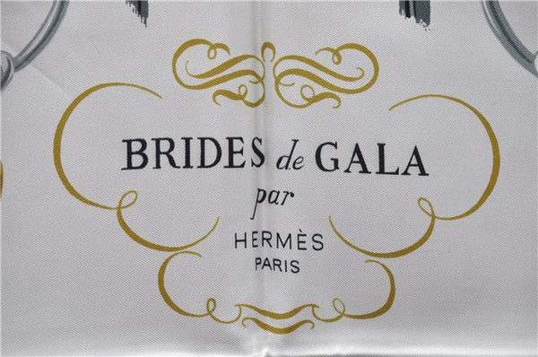 Authentic HERMES Carre 90 Scarf "BRIDES de GALA par" Silk Blue 8613D