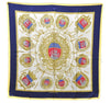 Authentic HERMES Carre 90 Scarf "Les Armes de Paris" Silk Yellow 8614D