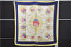 Authentic HERMES Carre 90 Scarf "Les Armes de Paris" Silk Yellow 8614D