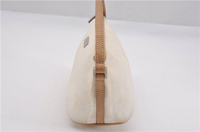 Authentic GUCCI Hand Bag Pouch Purse GG Canvas Leather 0391103 Ivory 8615F