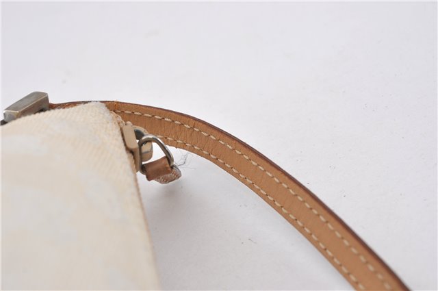 Authentic GUCCI Hand Bag Pouch Purse GG Canvas Leather 0391103 Ivory 8615F