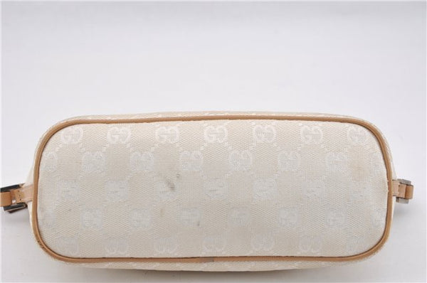 Authentic GUCCI Hand Bag Pouch Purse GG Canvas Leather 0391103 Ivory 8615F