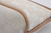 Authentic GUCCI Hand Bag Pouch Purse GG Canvas Leather 0391103 Ivory 8615F