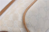Authentic GUCCI Hand Bag Pouch Purse GG Canvas Leather 0391103 Ivory 8615F