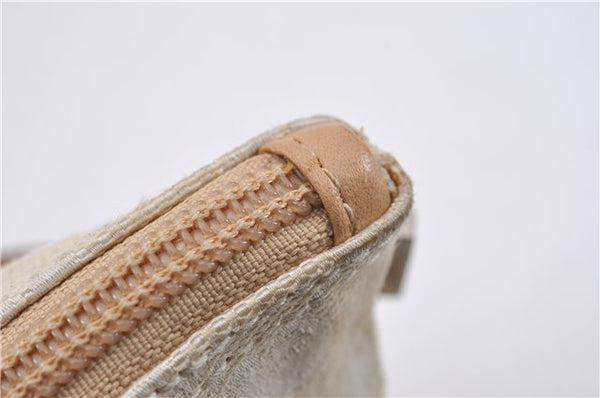 Authentic GUCCI Hand Bag Pouch Purse GG Canvas Leather 0391103 Ivory 8615F