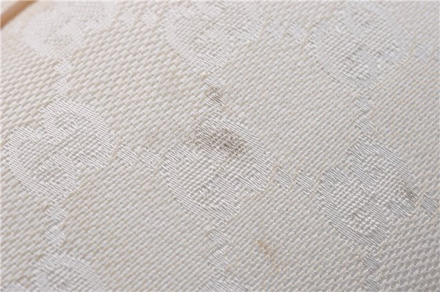 Authentic GUCCI Hand Bag Pouch Purse GG Canvas Leather 0391103 Ivory 8615F