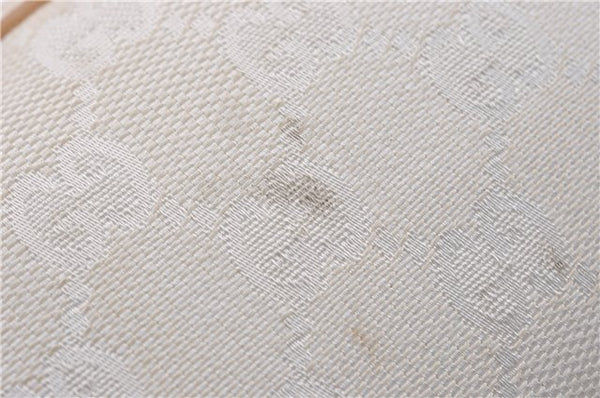 Authentic GUCCI Hand Bag Pouch Purse GG Canvas Leather 0391103 Ivory 8615F