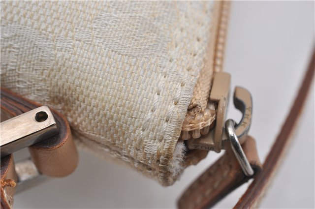 Authentic GUCCI Hand Bag Pouch Purse GG Canvas Leather 0391103 Ivory 8615F