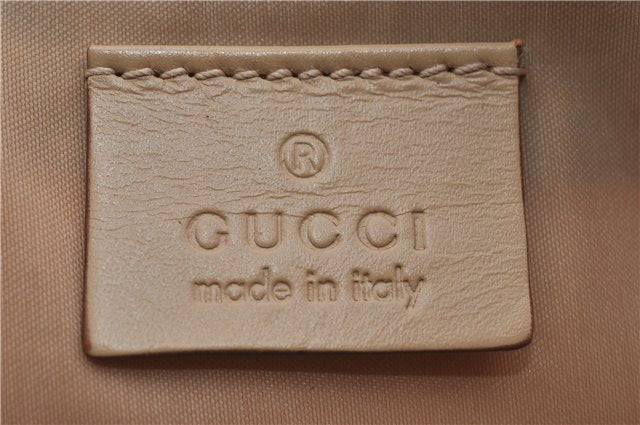 Authentic GUCCI Hand Bag Pouch Purse GG Canvas Leather 0391103 Ivory 8615F