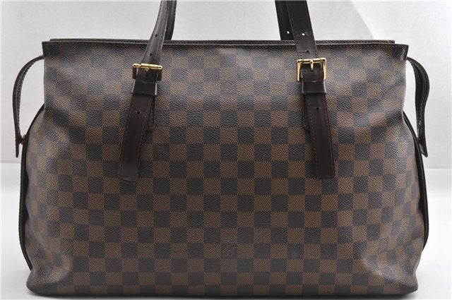 Authentic Louis Vuitton Damier Chelsea Shoulder Tote Bag N51119 LV 8616F