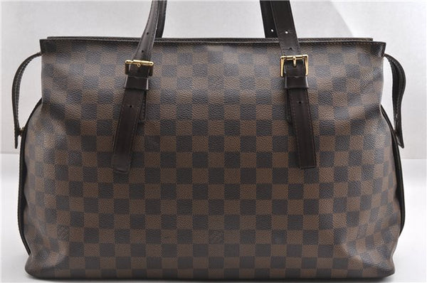 Authentic Louis Vuitton Damier Chelsea Shoulder Tote Bag N51119 LV 8616F