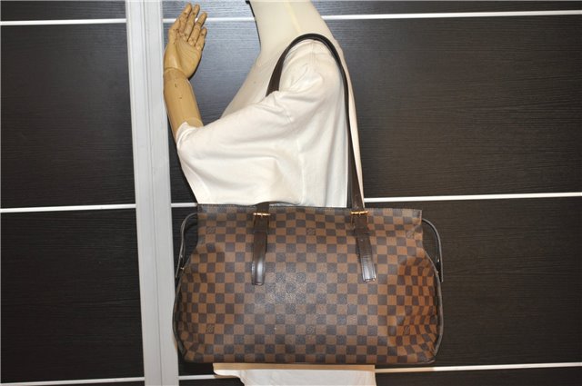 Authentic Louis Vuitton Damier Chelsea Shoulder Tote Bag N51119 LV 8616F