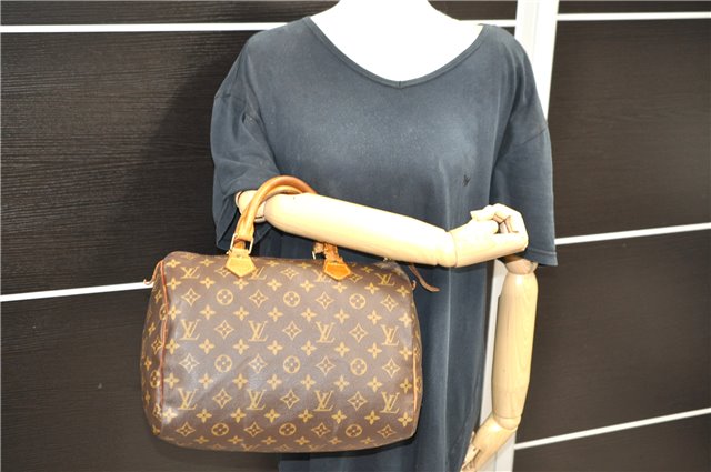 Authentic LOUIS VUITTON Monogram Speedy 30 Hand Bag M41526 LV 8618C