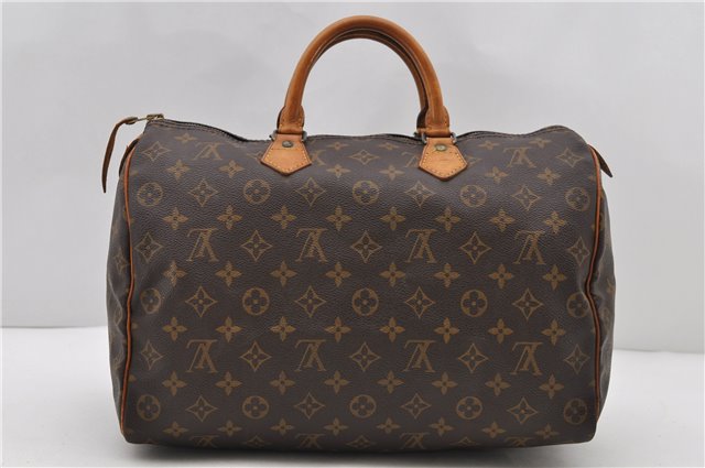 Authentic LOUIS VUITTON Monogram Speedy 35 Hand Bag M41524 LV 8619C