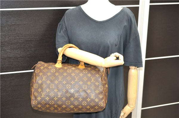 Authentic LOUIS VUITTON Monogram Speedy 35 Hand Bag M41524 LV 8619C