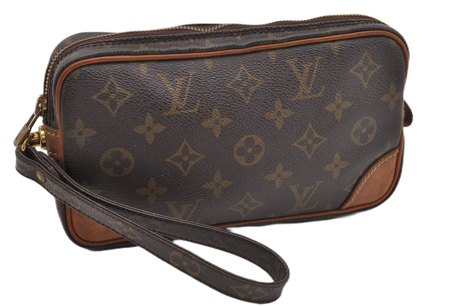 Authentic Louis Vuitton Monogram Marly Dragonne PM M51827 Clutch Hand Bag 8619F