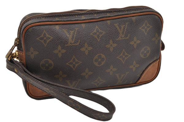 Authentic Louis Vuitton Monogram Marly Dragonne PM M51827 Clutch Hand Bag 8619F