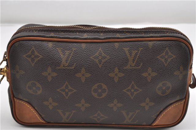 Authentic Louis Vuitton Monogram Marly Dragonne PM M51827 Clutch Hand Bag 8619F