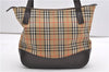 Authentic Burberrys Nova Check Shoulder Tote Bag Canvas Leather Beige 8620F