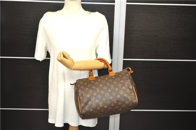 Authentic LOUIS VUITTON Monogram Speedy 30 Hand Bag M41526 LV 8623C