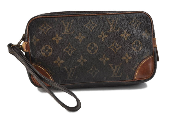 Auth LOUIS VUITTON Monogram Marly Dragonne PM Clutch Hand Bag M51827 LV 8629C