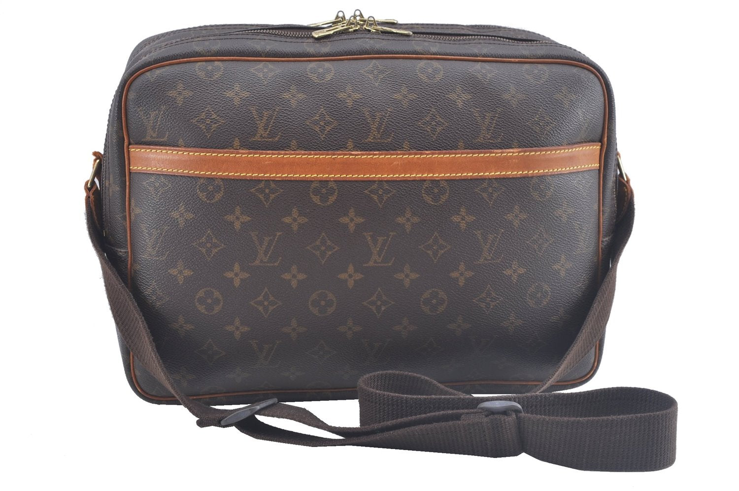 Authentic Louis Vuitton Monogram Reporter GM Shoulder Cross Bag M45252 LV 8631E