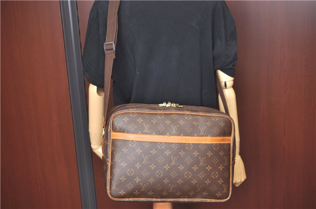 Authentic Louis Vuitton Monogram Reporter GM Shoulder Cross Bag M45252 LV 8631E