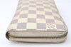 Authentic Louis Vuitton Damier Azur Zippy Wallet Long Purse N60019 LV 8633F