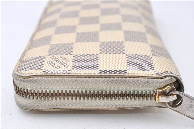 Authentic Louis Vuitton Damier Azur Zippy Wallet Long Purse N60019 LV 8633F