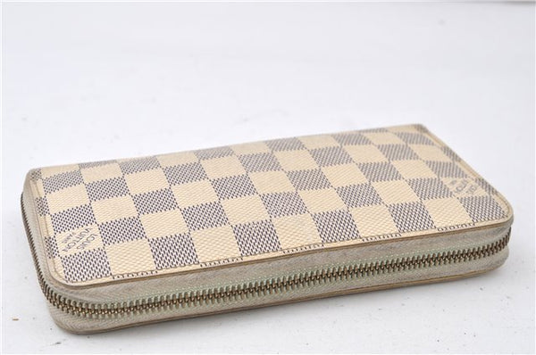 Authentic Louis Vuitton Damier Azur Zippy Wallet Long Purse N60019 LV 8633F