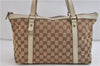 Authentic GUCCI Shoulder Tote Bag Purse GG Canvas Leather 141470 Brown 8636C