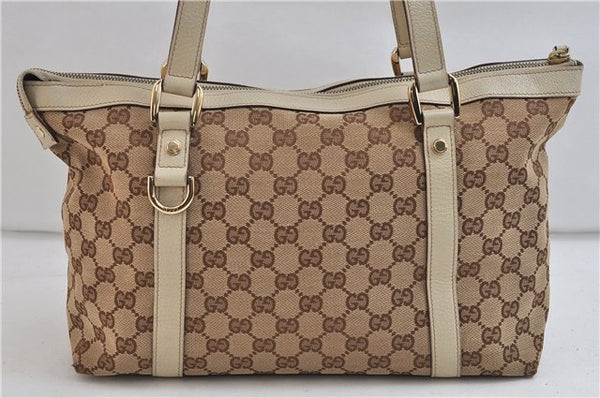 Authentic GUCCI Shoulder Tote Bag Purse GG Canvas Leather 141470 Brown 8636C