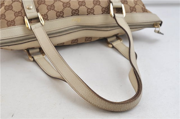 Authentic GUCCI Shoulder Tote Bag Purse GG Canvas Leather 141470 Brown 8636C