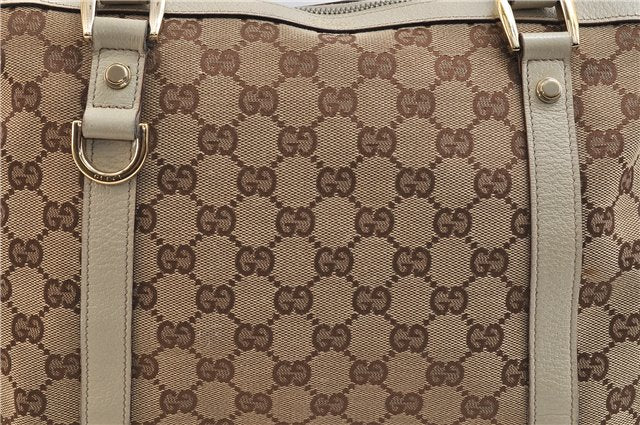 Authentic GUCCI Shoulder Tote Bag Purse GG Canvas Leather 141470 Brown 8636C