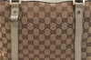 Authentic GUCCI Shoulder Tote Bag Purse GG Canvas Leather 141470 Brown 8636C