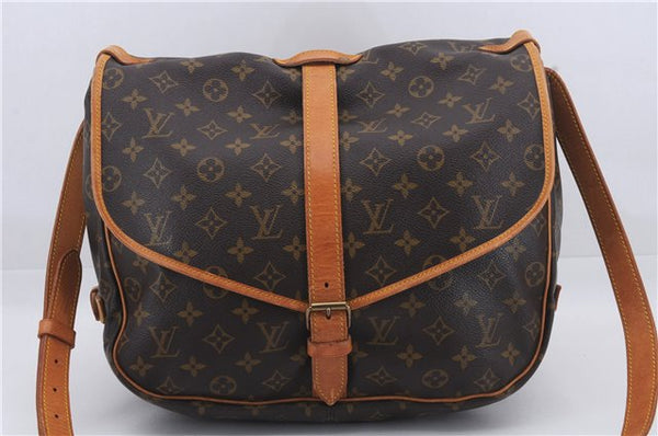 Auth Louis Vuitton Monogram Saumur 35 Shoulder Cross Body Bag M42254 LV 8636D