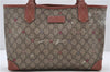 Auth GUCCI GG Supreme Stars Shoulder Tote Bag PVC Leather 309499 Brown 8638C