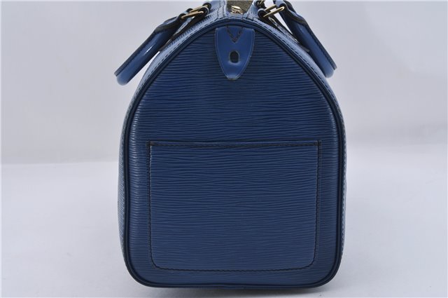 Authentic Louis Vuitton Epi Speedy 30 Hand Boston Bag Blue M43005 LV 8639D