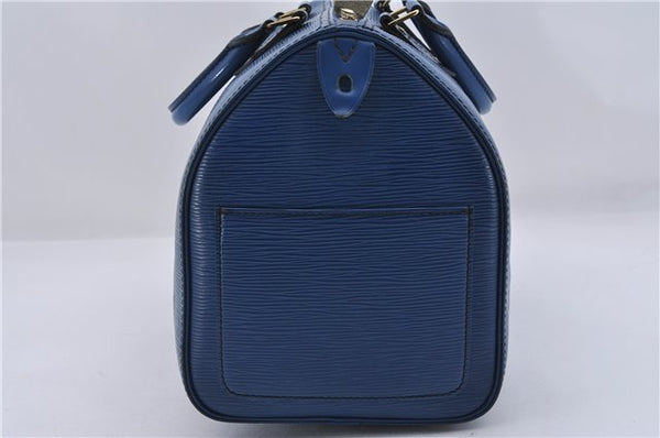 Authentic Louis Vuitton Epi Speedy 30 Hand Boston Bag Blue M43005 LV 8639D